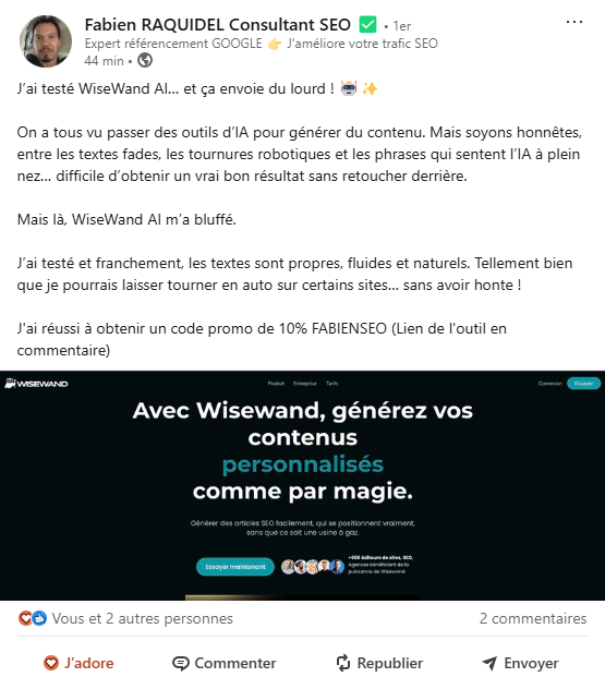 Avis d'utilisateur Wisewand — capture 12
