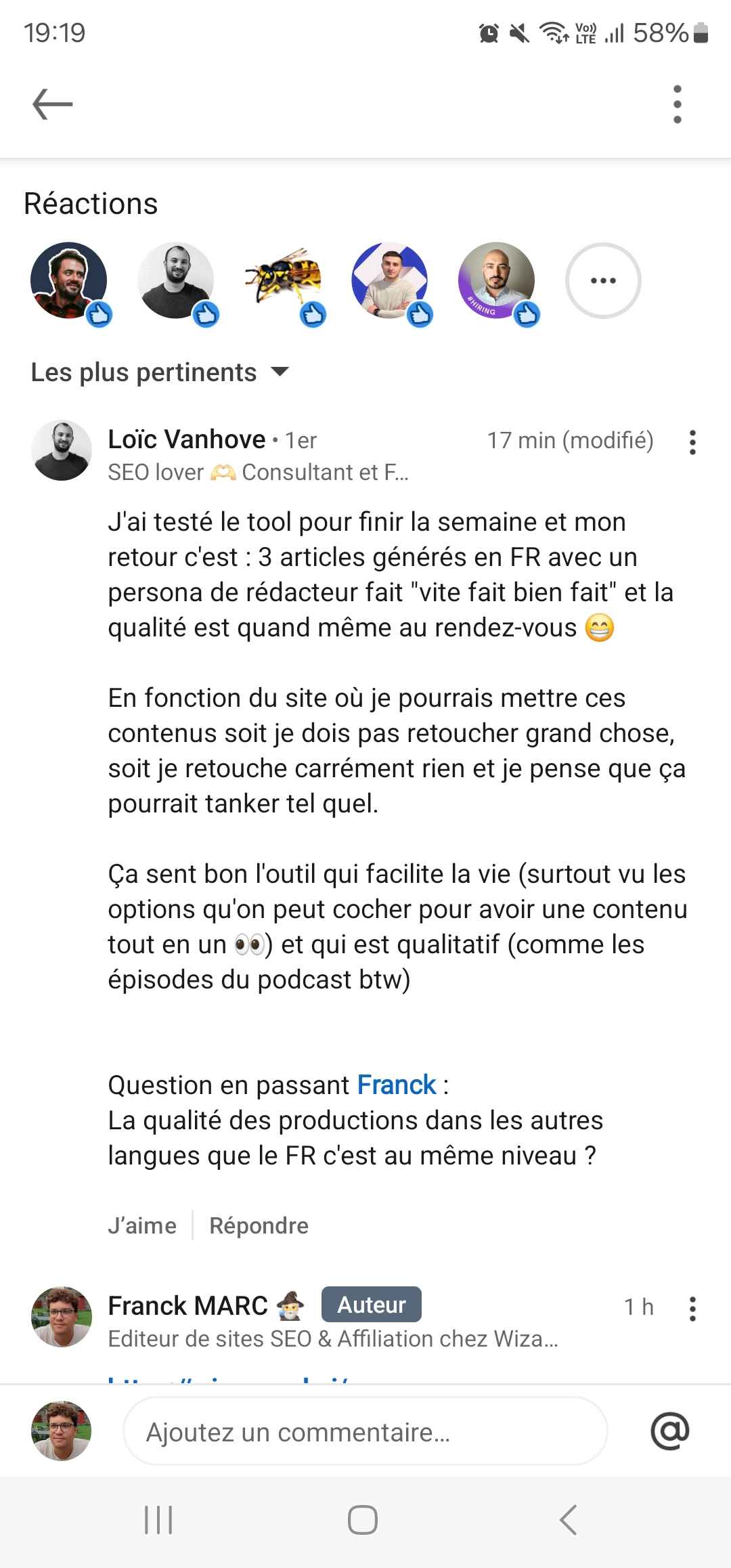 Avis d'utilisateur Wisewand — capture 10